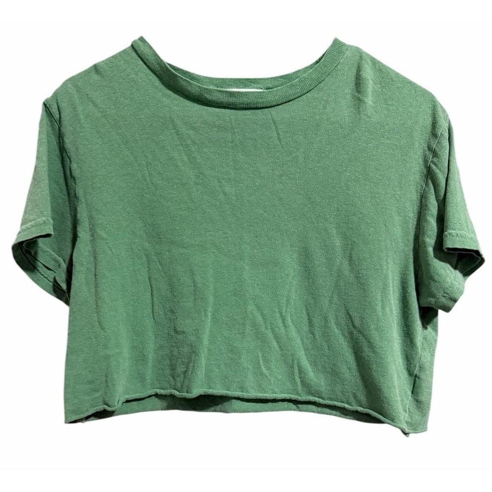Perfect White Tee Bahama Cropped Tee Green Women's Size XS